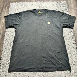 Carhartt Shirt Mens 2XL Tall Black Original Fit Short Sleeve Pocket Logo K87